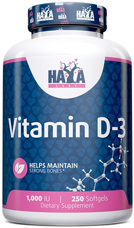Vitamin D3, 1000 IU, 250 capsule, Haya Labs