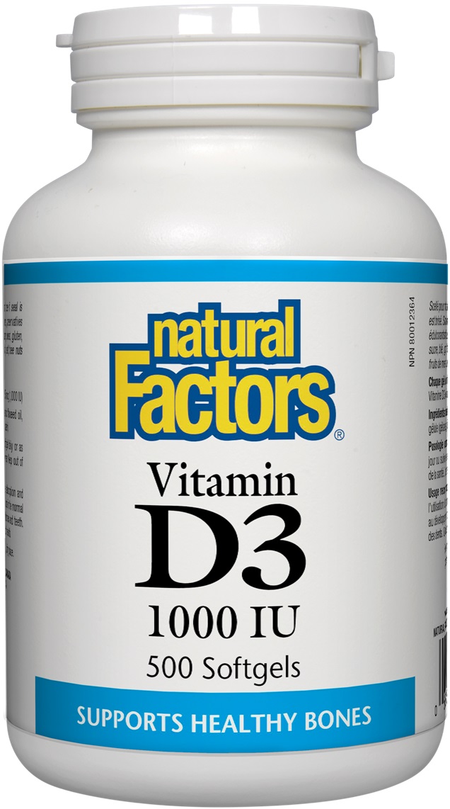 Vitamin D3, 1000 IU, 500 capsule, Natural Factors