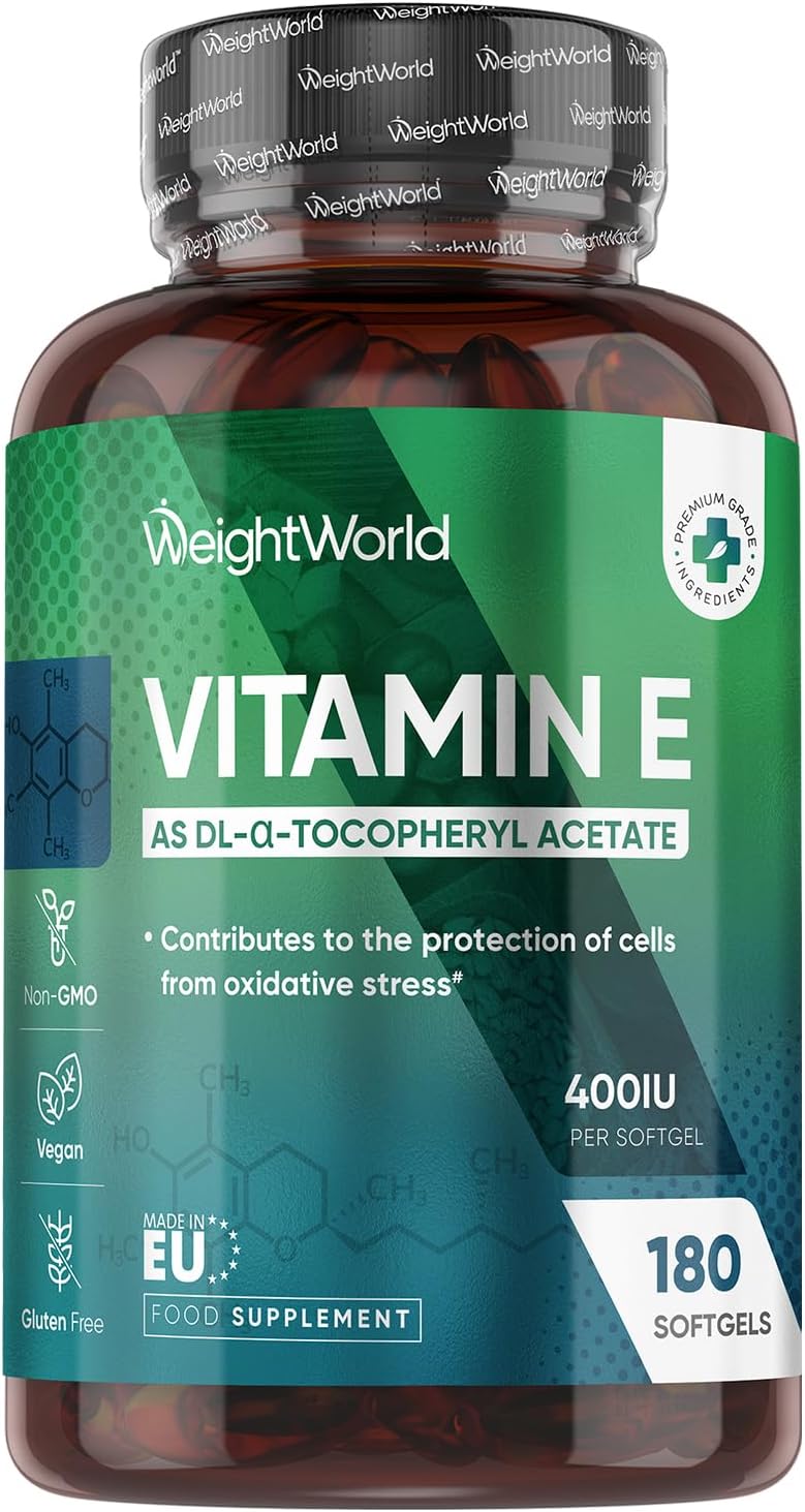 Vitamin E, 400 IU, 180 capsule gelatinoase moi, Weight World