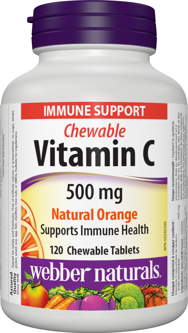Vitamin С, 500 mg, 120 tablete, portocale, Webber Naturals