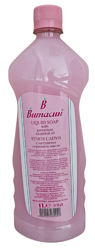 Vitassin Săpun lichid cu ulei de geraniu, reumplere, 1000 ml