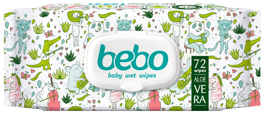Șervețele umede Bebo - Cu extract de Aloe Vera, 72 buc.
