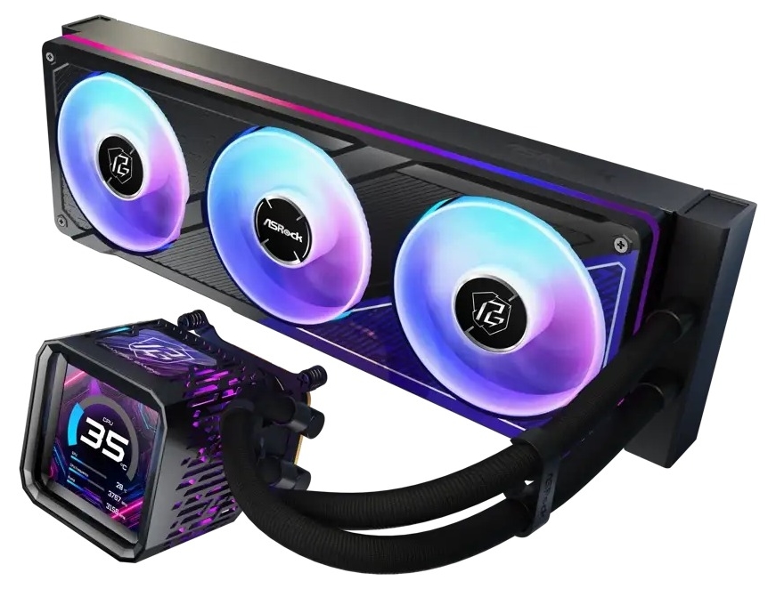 Răcitor cu lichid  Asrock – Phantom Gaming 360 LCD, 3x 120 mm, negru