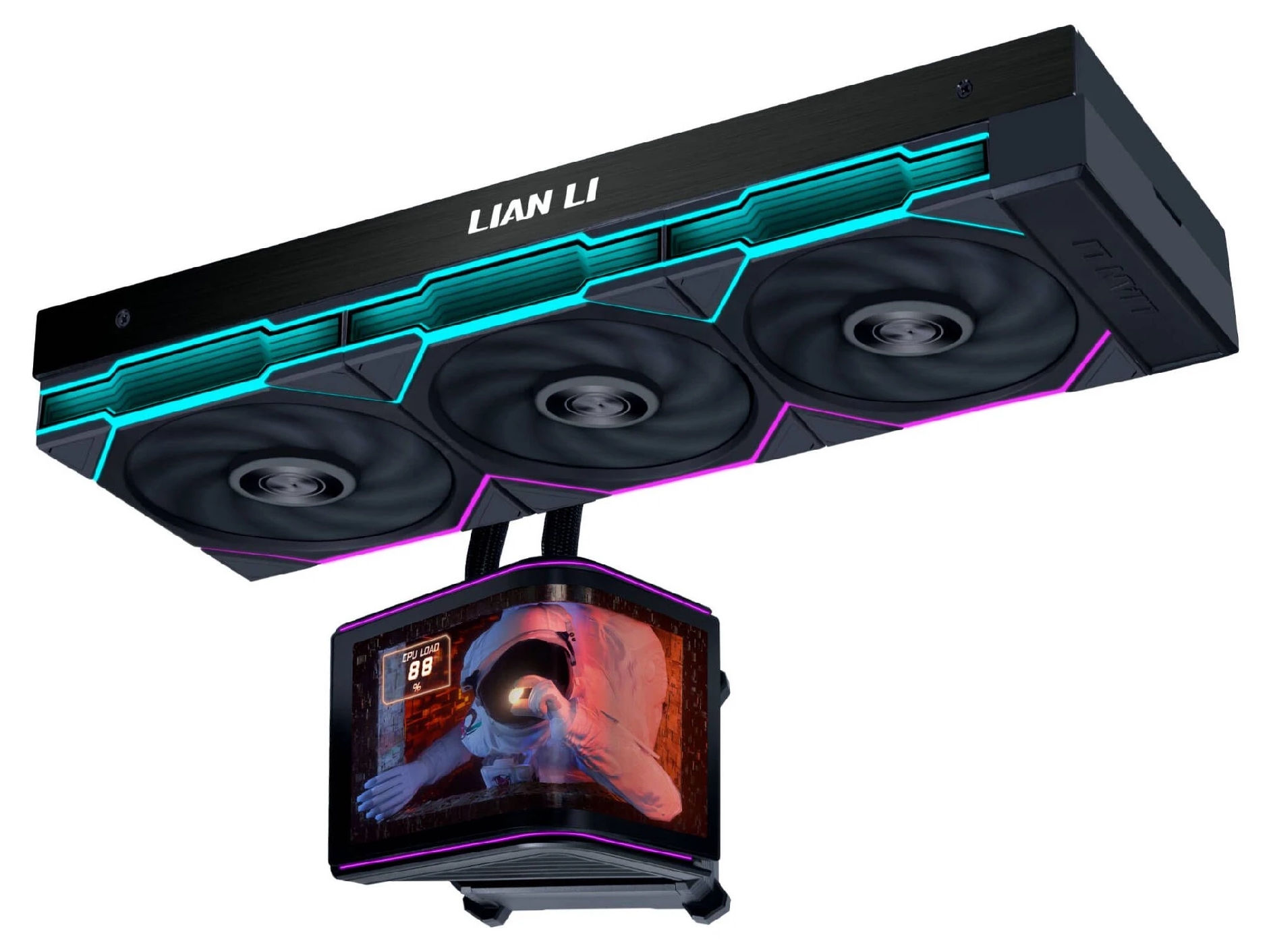Cooler lichid Lian Li - HydroShift II OLED Curved 360TL, 3x 120 mm, 6.67'' OLED, negru