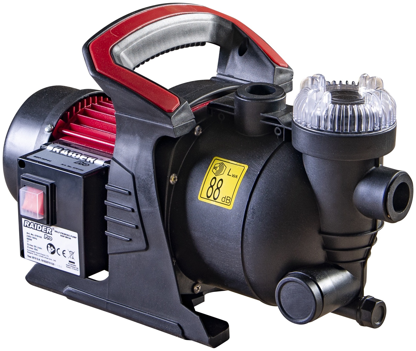 Pompă de apă Raider - RDP-WP44, cu filtru de apă, 600W, 1'', max. 50 l/min, 35m