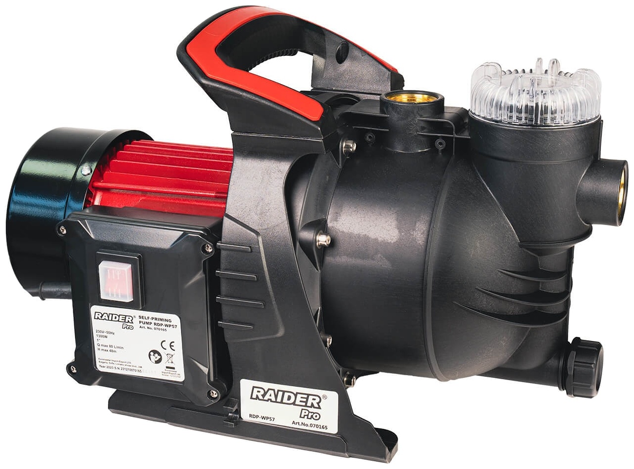 Pompă de apă Raider - RDP-WP57, cu filtru de apă, 1300W, 1'', 80 l/min, 48 m