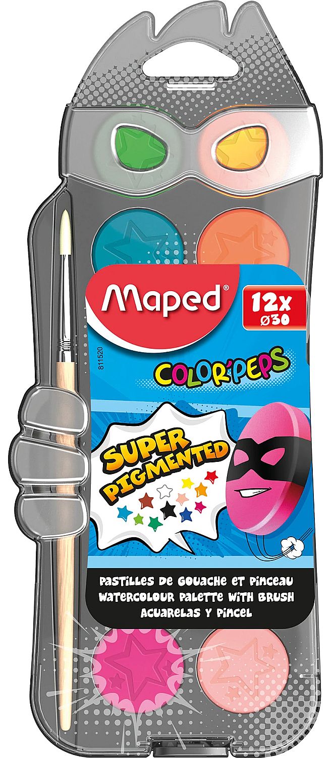 Vopsele acuarele cu pensula Maped Color Peps - 21 culori