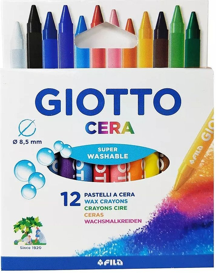 Pasteluri cerate Giotto - Cera, 12 culori