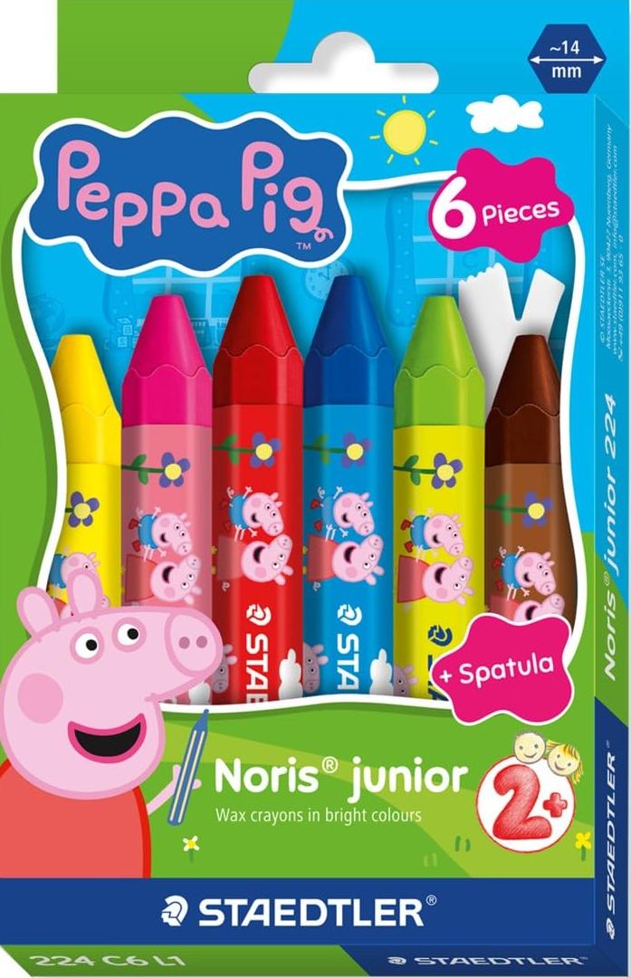 Pastile cerate Staedtler Noris Junior - Peppa Pig, 6 culori
