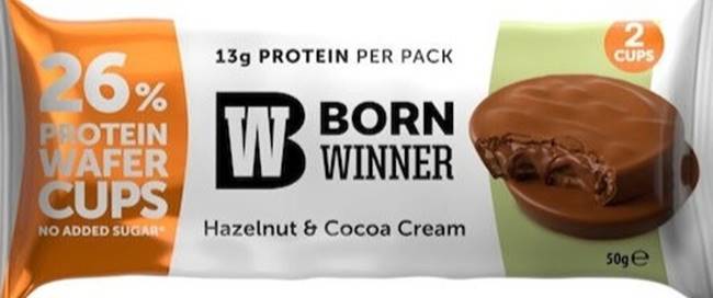 Wafer Pieces, alune cu cremă de cacao, 50 g, Born Winner