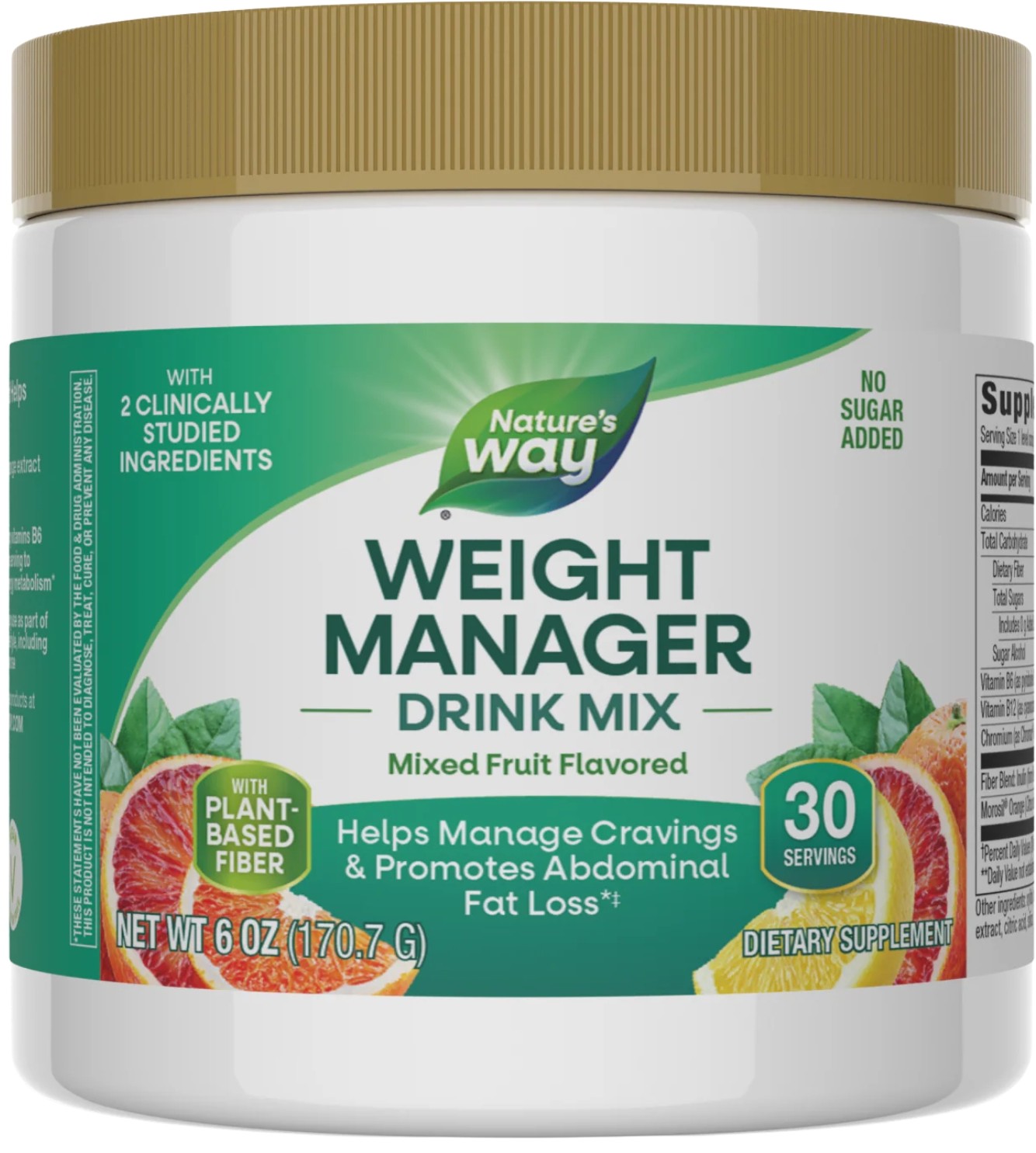 Weight Manager Drink Mix Formulă de control al greutății, aromă fructată, 170.7 g, Nature's Way