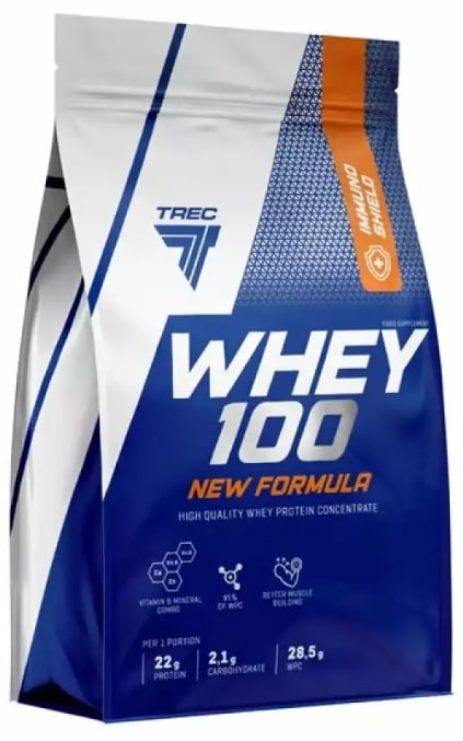 Whey 100, ciocolată dublă, 700 g, Trec Nutrition