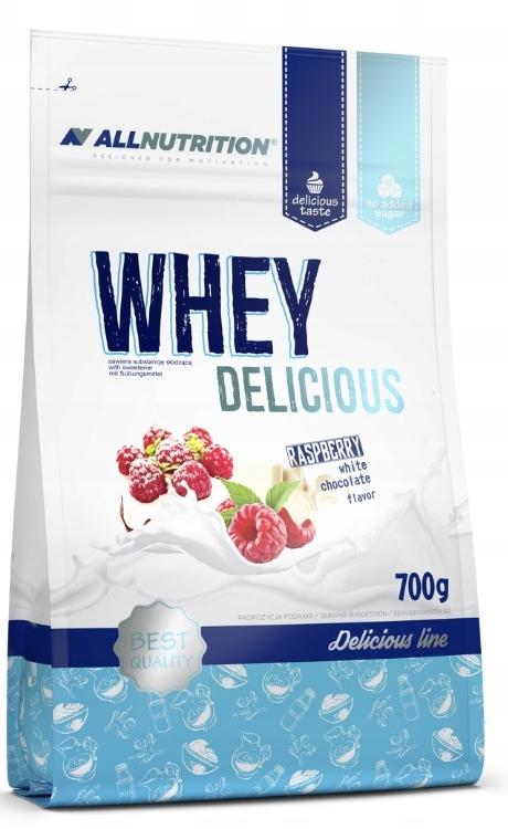 Whey Delicious, ciocolată albă cu zmeură, 700 g, AllNutrition