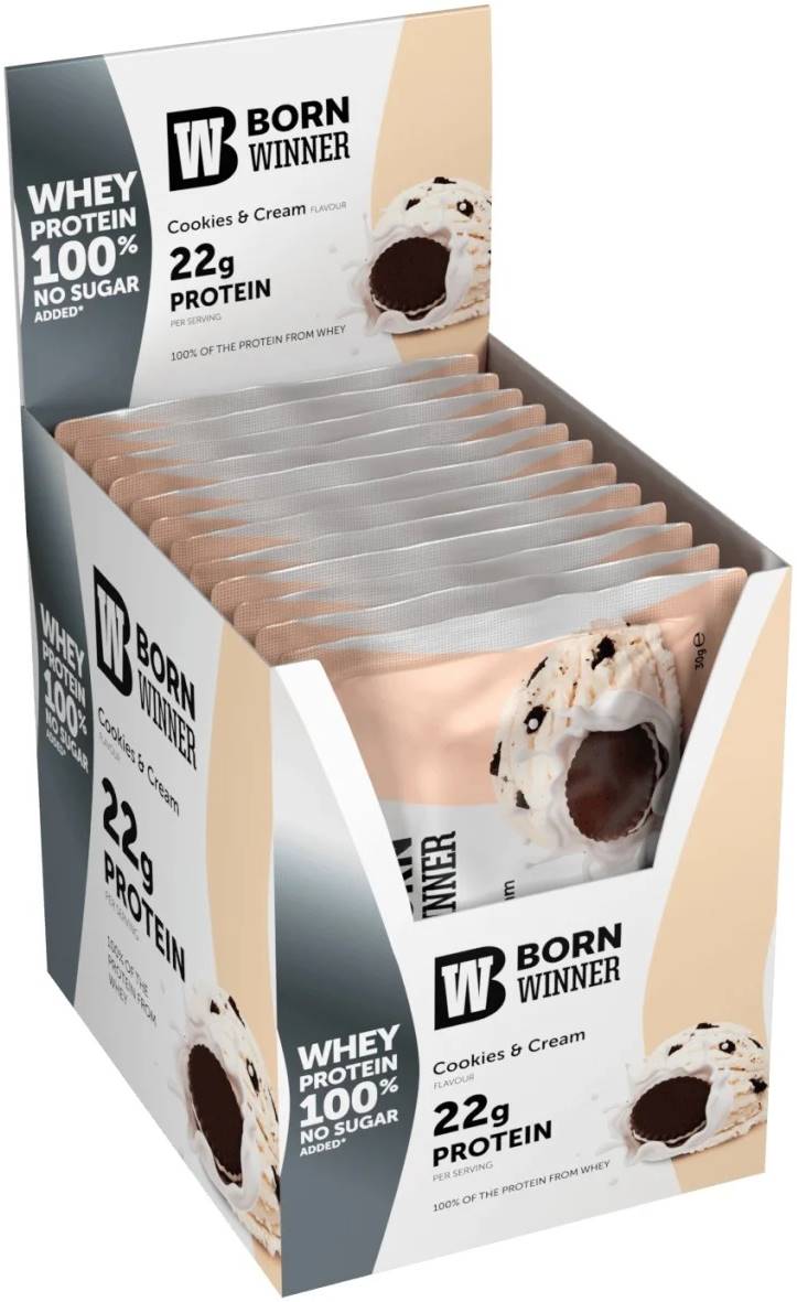 Whey Protein Blend, fursecuri cu cremă, 12 bucăți, Born Winner