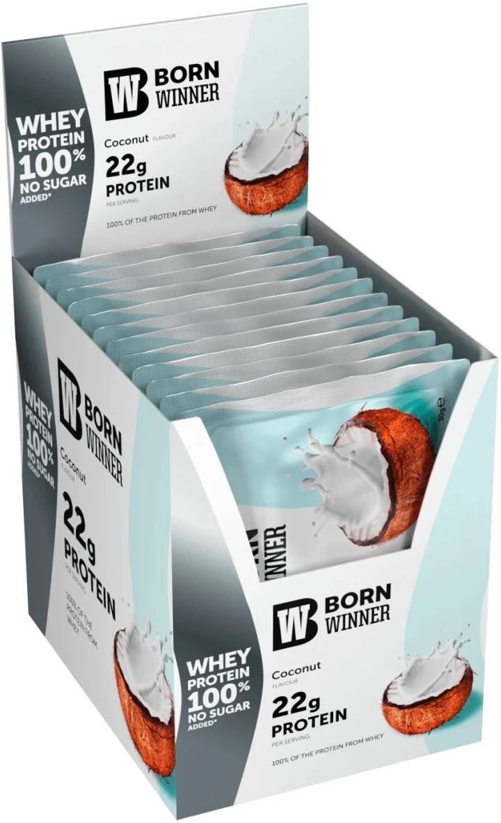 Whey Protein Blend, cocos, 12 bucăți, Born Winner
