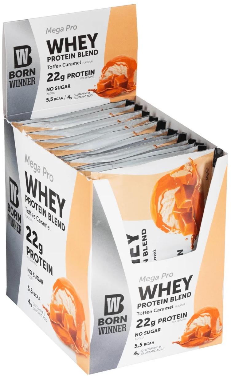 Whey Protein Blend, tofi caramel, 12 bucăți, Born Winner