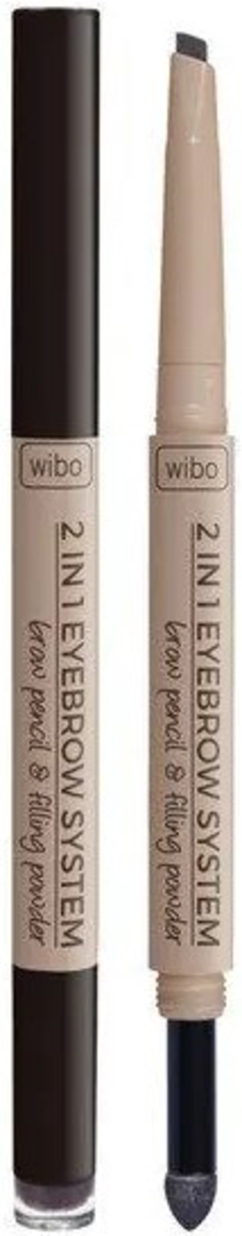 Wibo Creion pentru sprancene 2 în 1 Eyebrow System, 02, 2 g