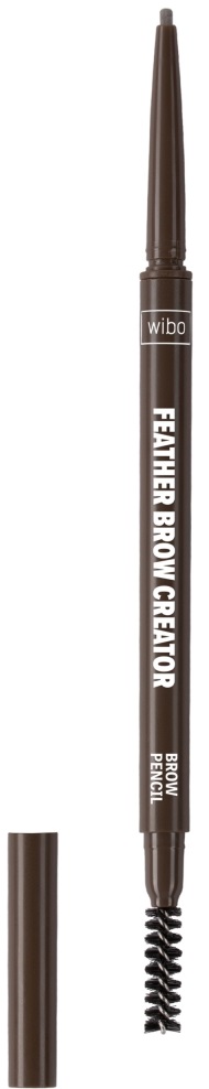 Wibo Creion de precizie pentru sprâncene Feather, cu o perie, Soft Brown