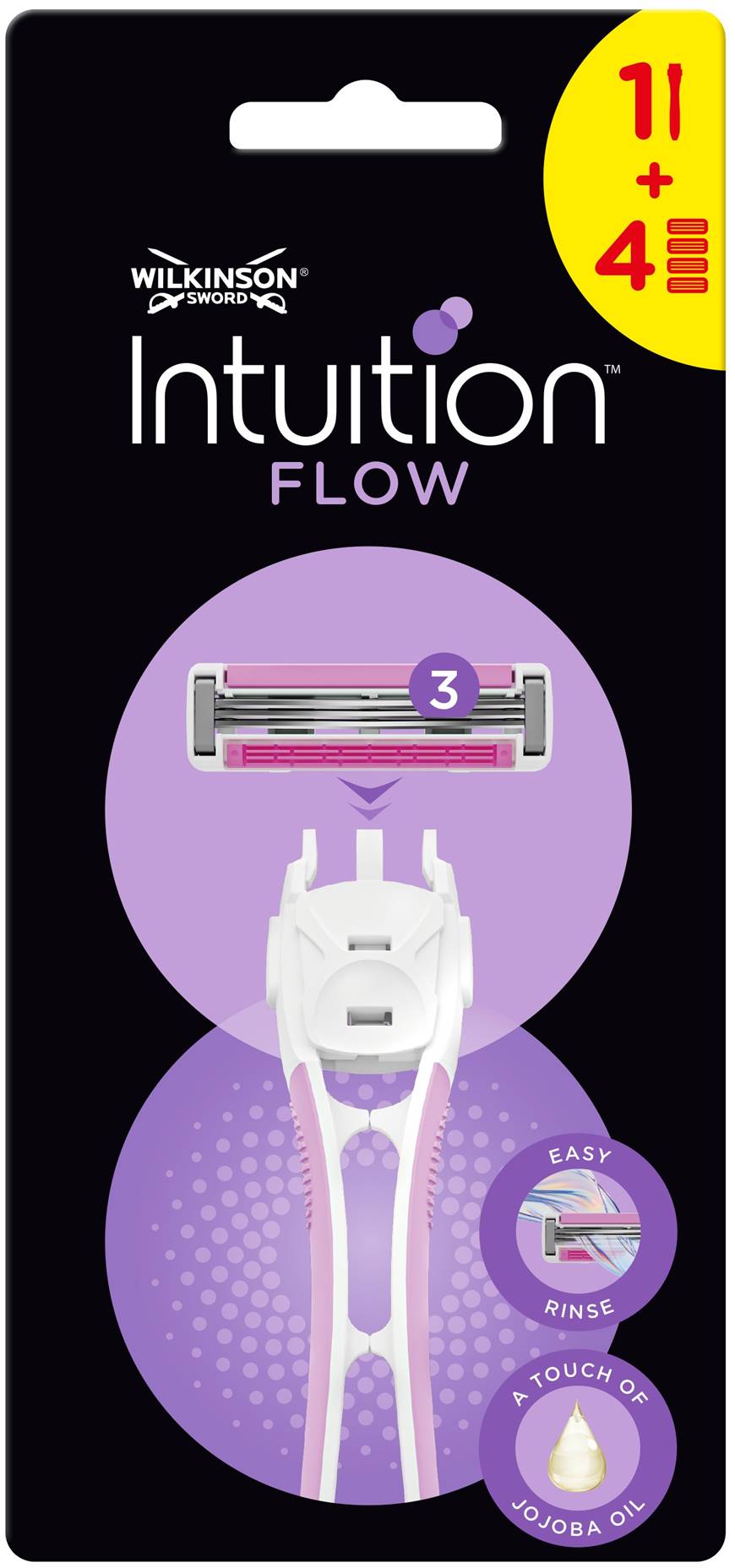 Wilkinson Sword Intuition Sistem de ras Flow, cu 4 lame de rezervă