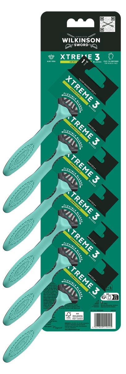 Wilkinson Sword Xtreme3 Aparat de ras pentru barbati  Comfort Sensitive, 6 buc.