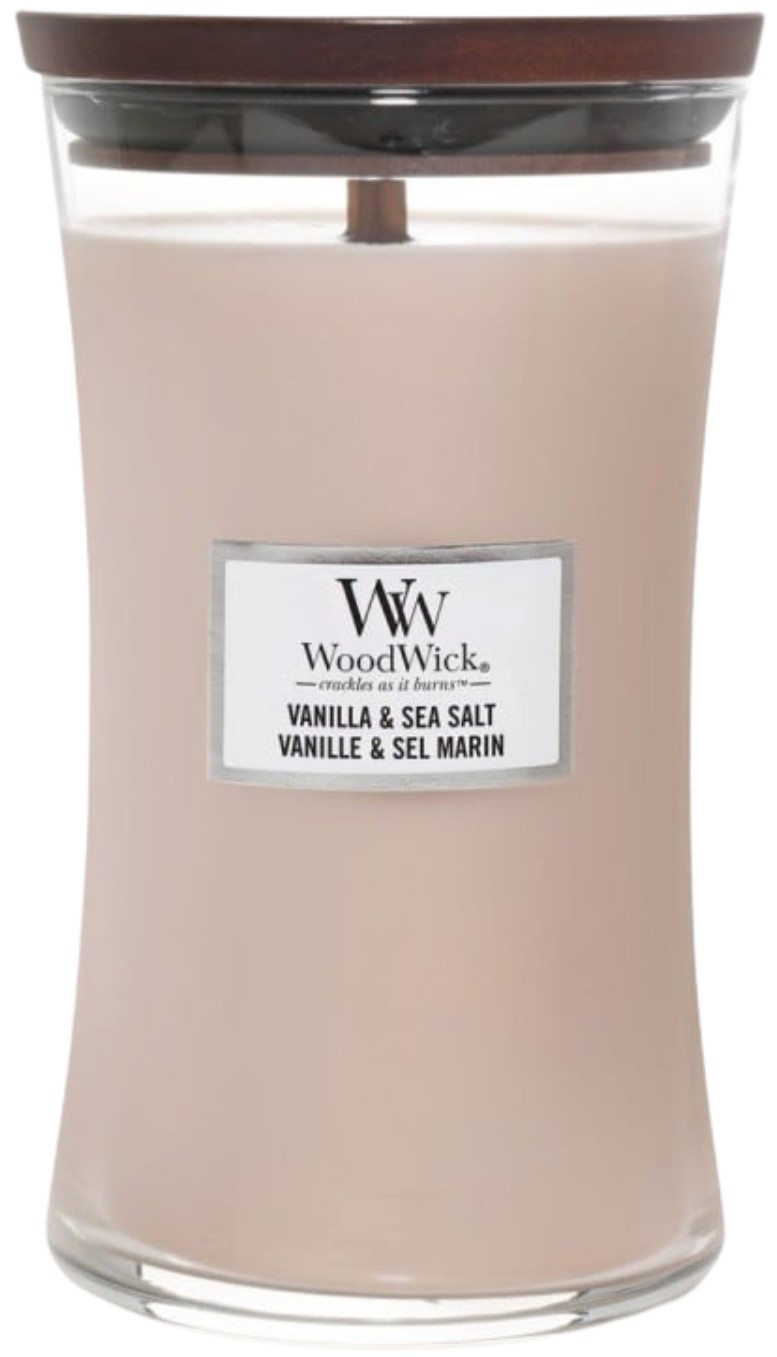 WoodWick Lumânare parfumată Vanilla & Sea Salt, 609.5 g