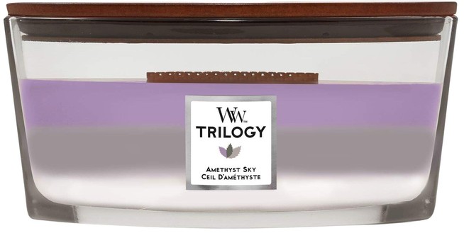 WoodWick Trilogy Lumânare parfumată Amethyst Sky, 453.6 g