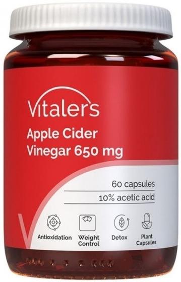 Oțet de mere, 650 mg, 60 capsule, Vitaler's