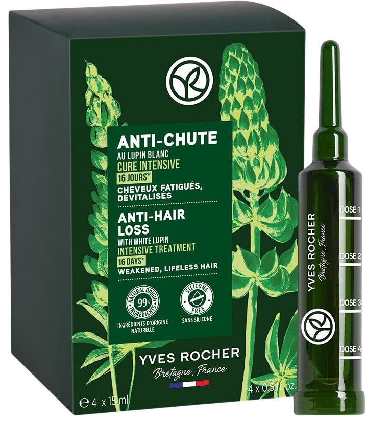 Yves Rocher Anti-Chute Ampule împotriva căderii părului, 4 х 15 ml
