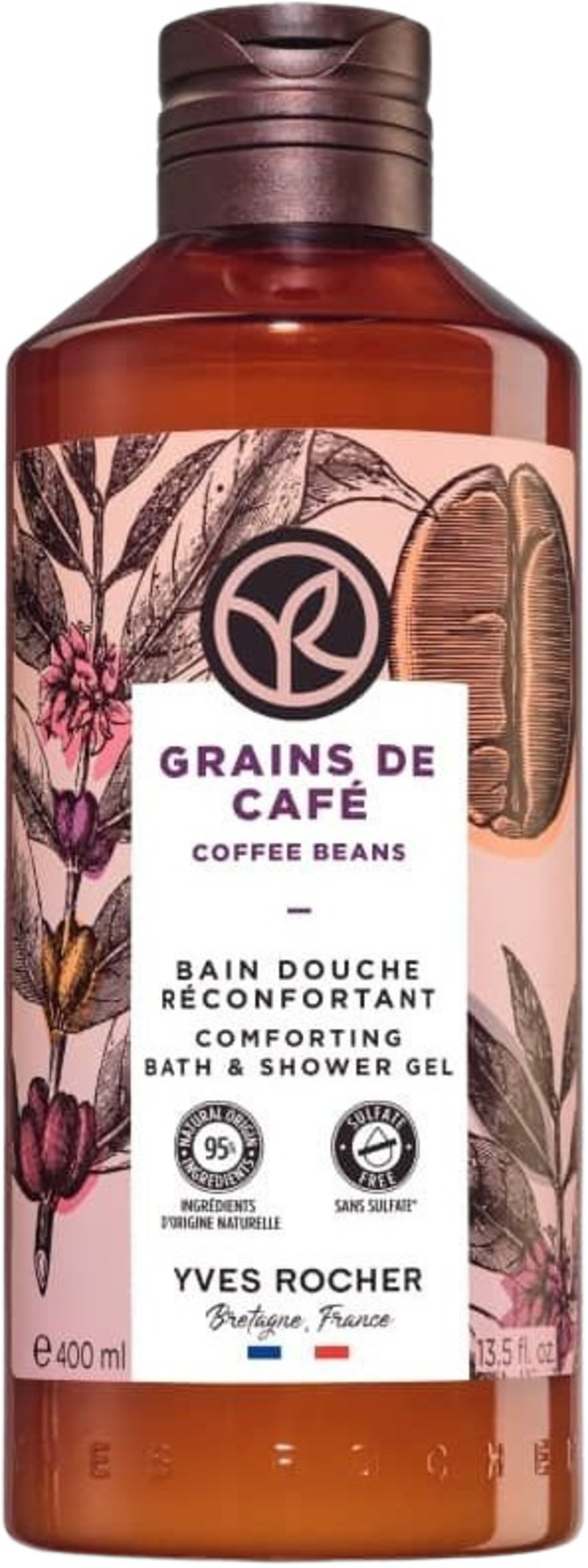 Yves Rocher Bain Nature Gel de duș , cafea , 400 ml