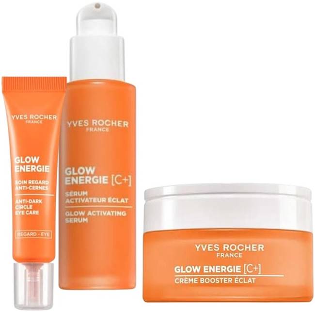 Yves Rocher Glow Energie Set - Cremă, ser și cremă de ochi, 50 + 30 + 15 ml