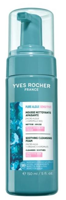 Yves Rocher Pure Algue Spumă de curățare pentru piele sensibilă, 150 ml
