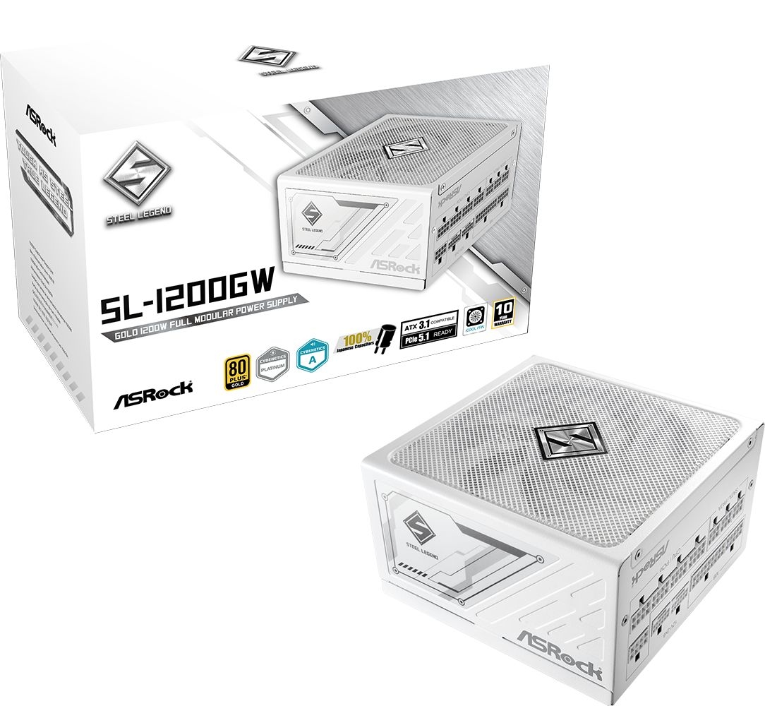 Alimentare Asrock - Steel Legend SL-1200GW, 1200W, alb