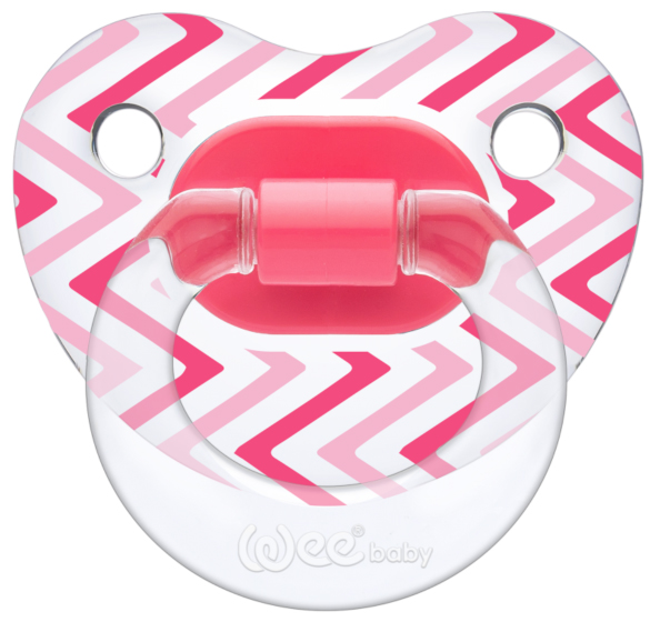 Suzeta Wee Baby Transparent, 18+ luni, roz