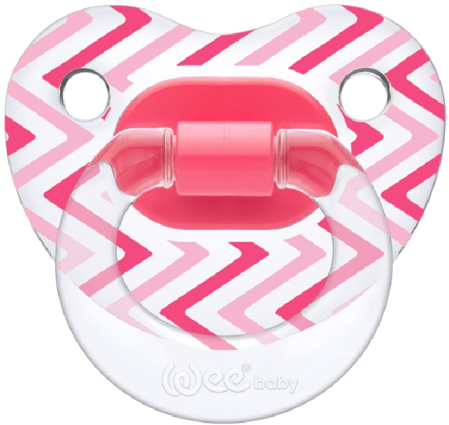 Suzetă Wee Baby Transparent, 6-18 luni, roz