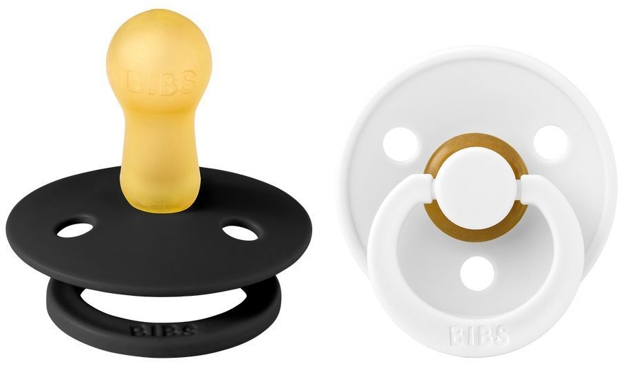 Suzete Bibs - Colour, 2 buc, 0-6 luni, negru/alb