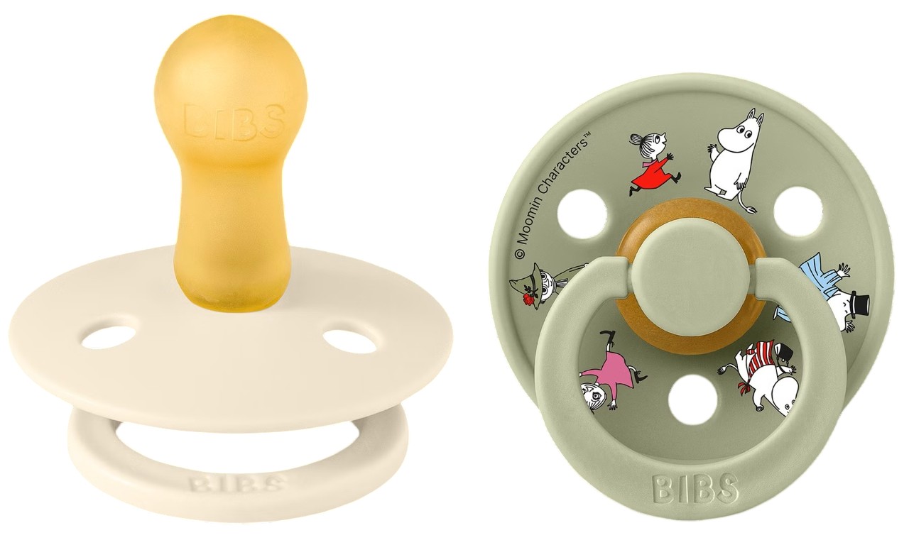 Suzete BIBS - Moomin, 2 buc, 0-6 luni, Ivory/Sage
