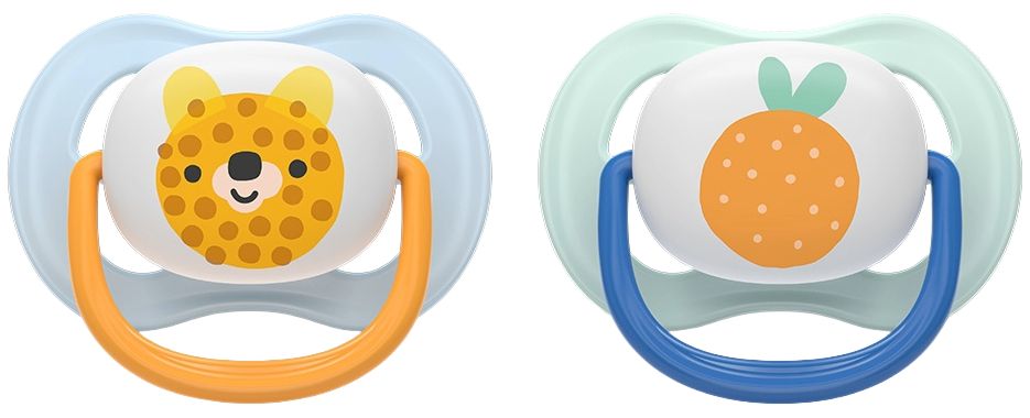 Suzete Ultra Air, 0-6 luni, SCF080/23, Ursulet/Portocala, 2 bucati, Philips Avent - imagine 2