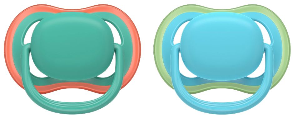 Suzete Philips Avent - Ultra Air, 6-18 luni, cu cutie, 2 buc, verde/albastru