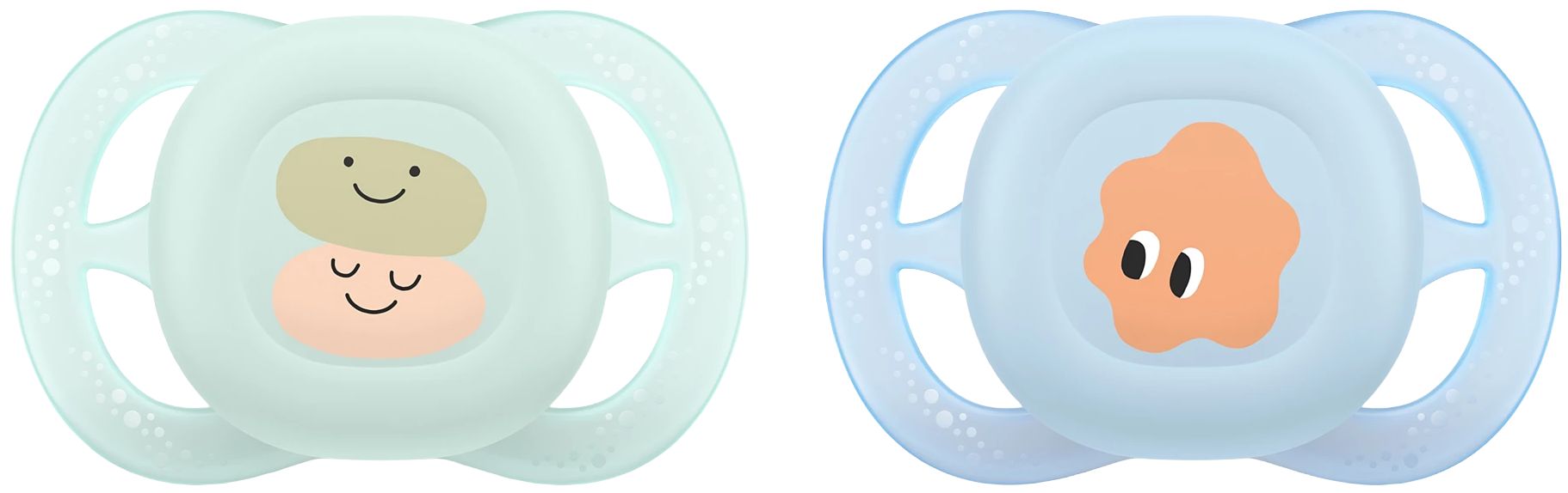 Suzete Philips Avent Ultra Start - 0-2 luni, cu cutie, 2 buc,  zâmbet/ochi, pentru băiat, new