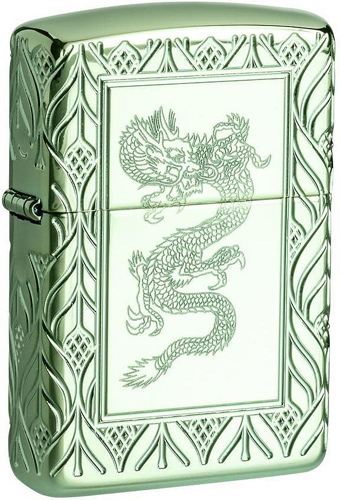 Brichetă Zippo Armor - High Polish Green Elegant Dragon