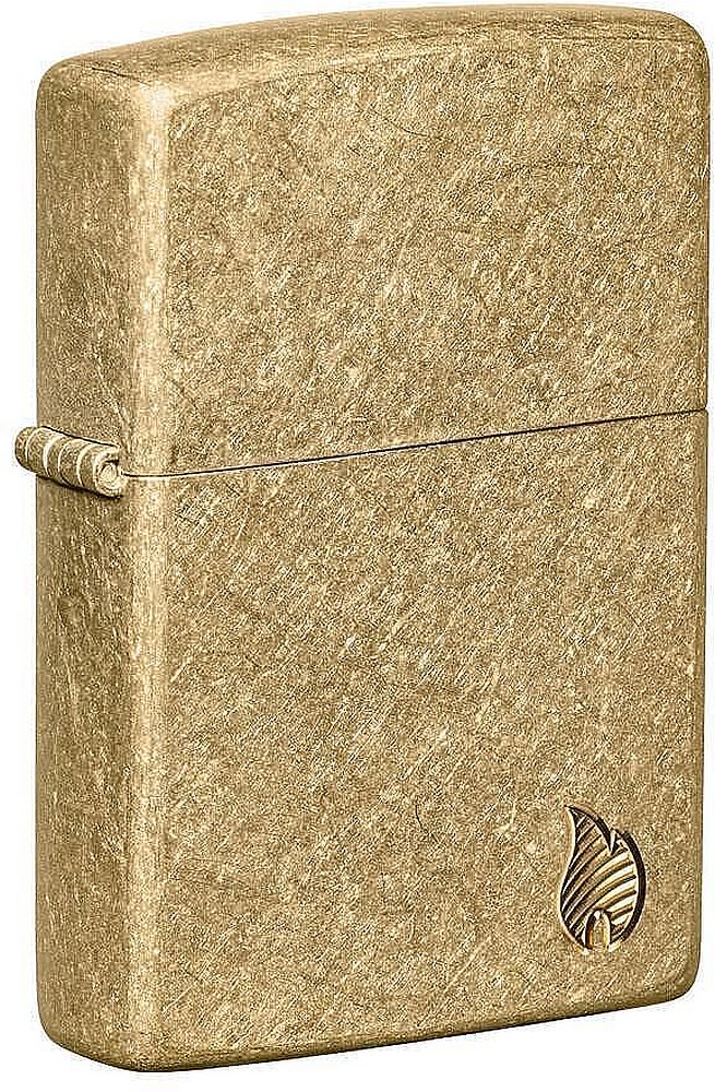 Brichetă Zippo Armor - Tumbled Brass Flame Design