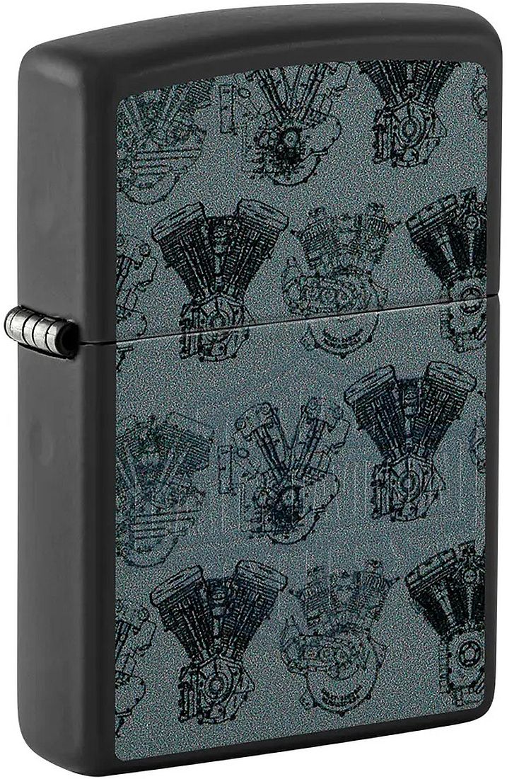 Brichetă Zippo Harley-Davidson - Design Black Light Logo