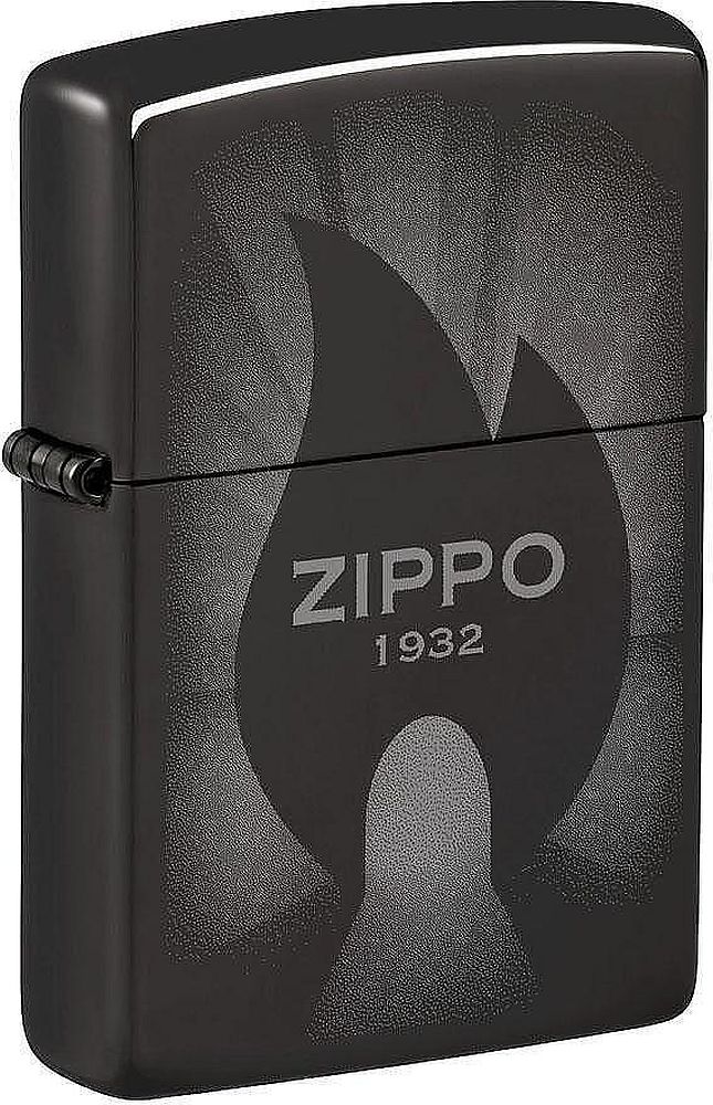 Brichetă Zippo - High Polish Black Radiant Flame Design