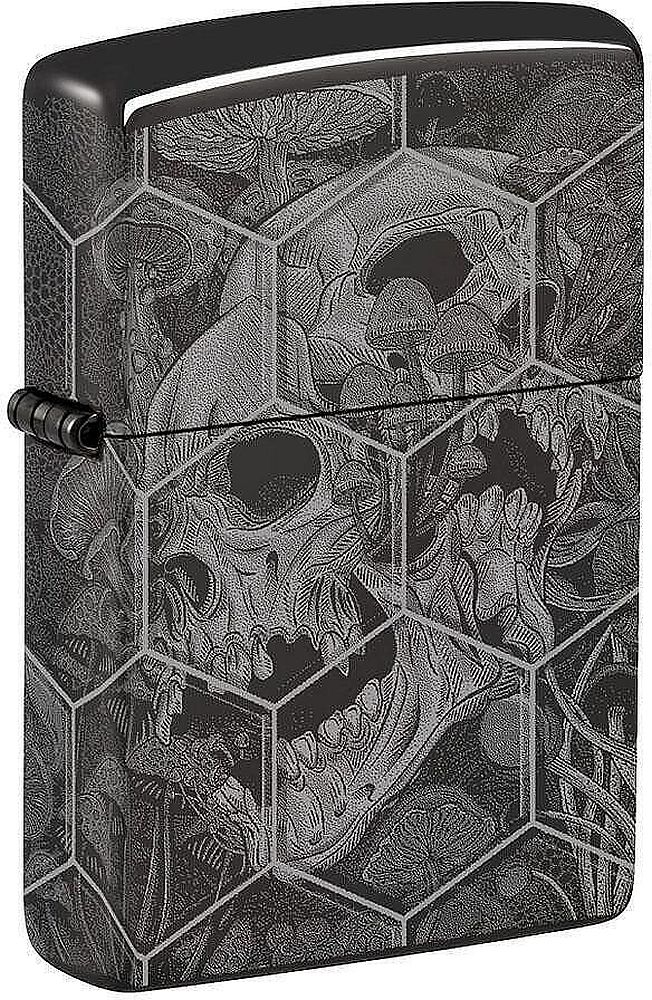 Brichetă Zippo - High Polish Black Trippy Skull Design