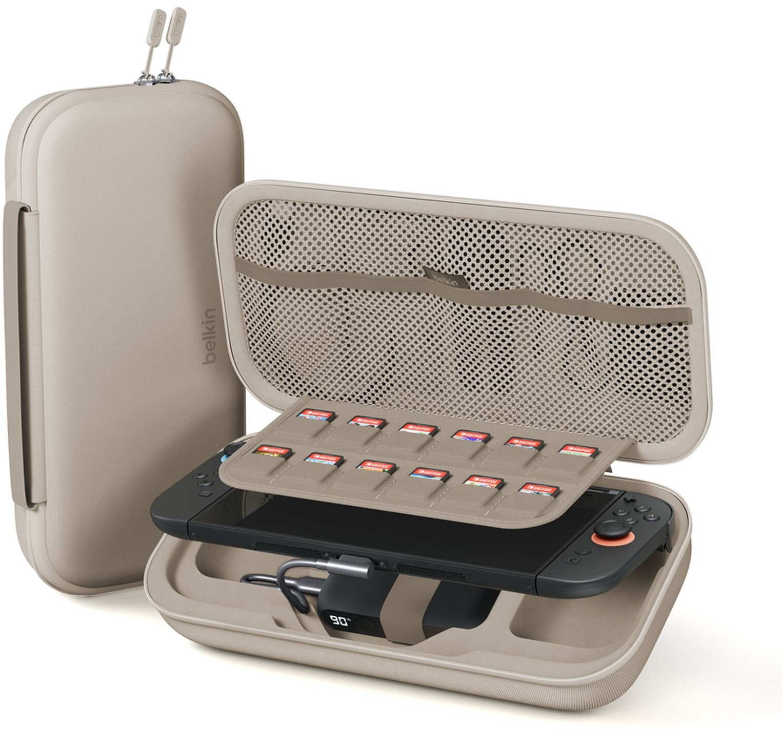 Husă de încărcare Belkin - Charging Case, 10 000mAh, bej (Nintendo Switch 2)