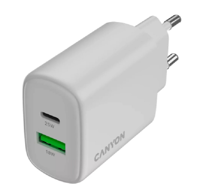 Încărcător Canyon - OnCharge 250, 25W, alb