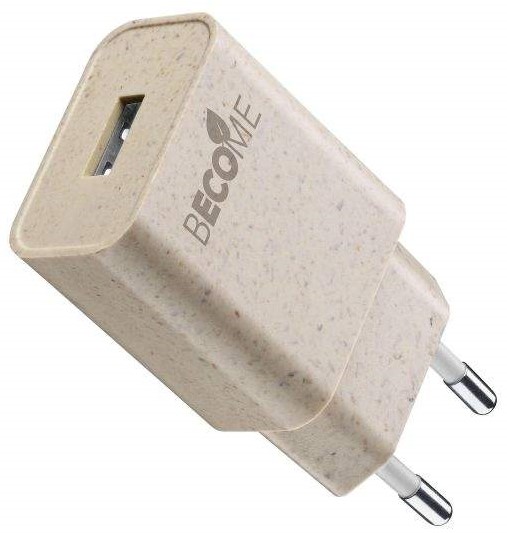 Încărcător  Cellularline - Become Eco, USB-A, 12W, bej