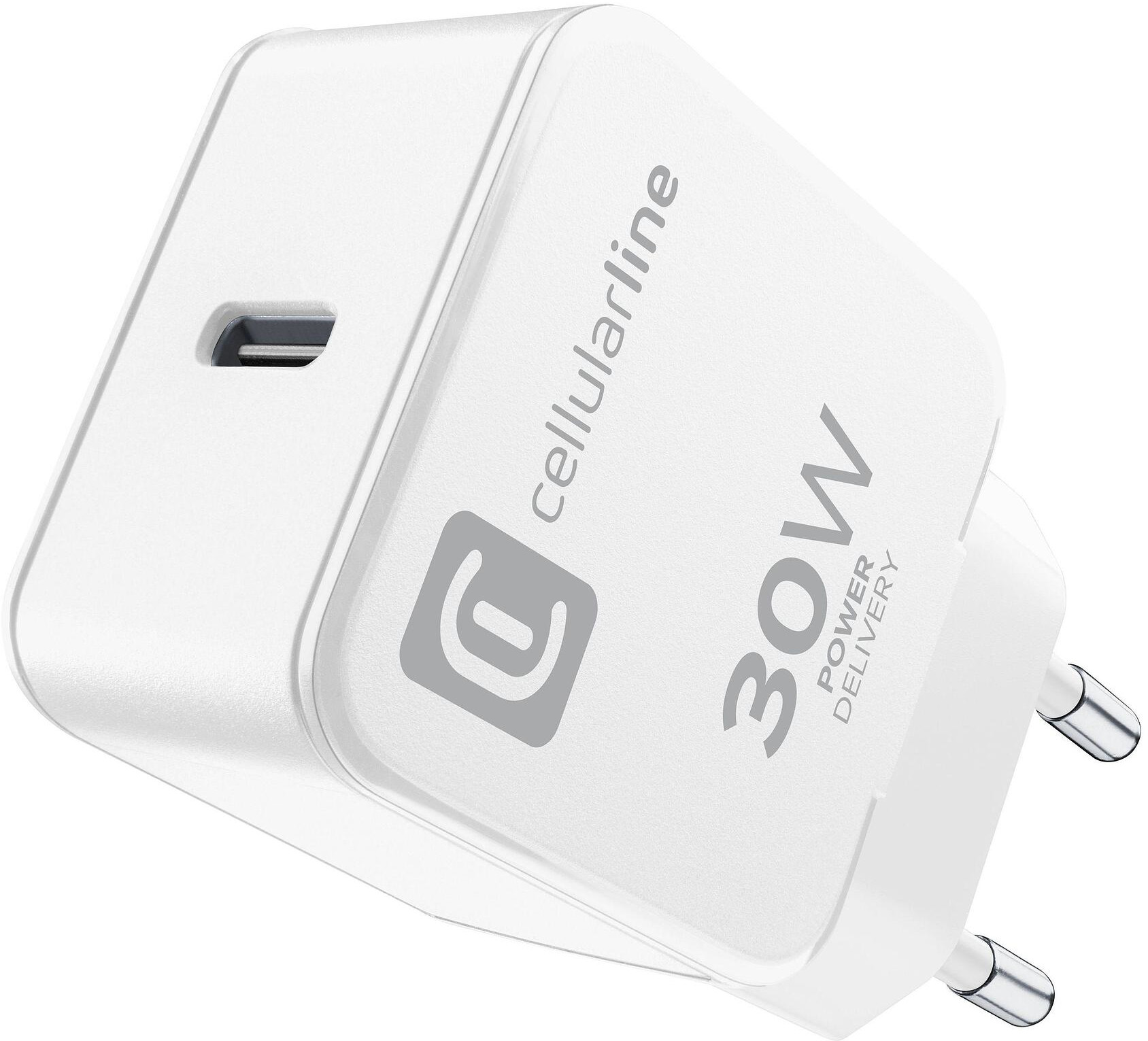 Încărcător  Cellularline - The One PD, USB-C, 30W, alb