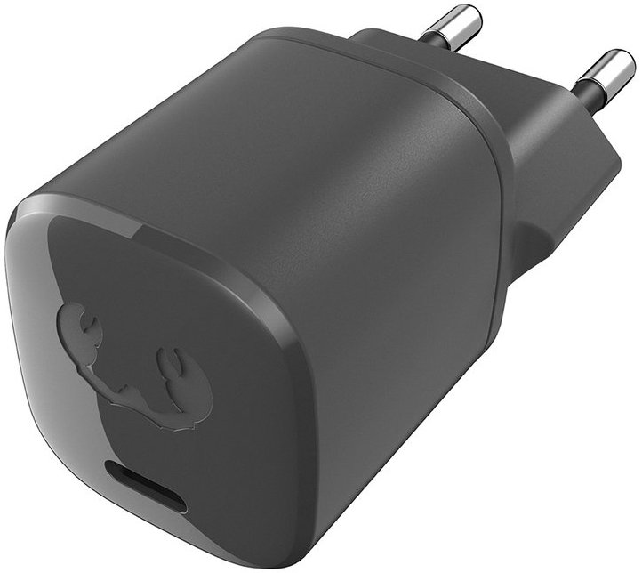 Încărcător  Fresh N Rebel - Mini, USB-C, cablu Lightning, gri inchis