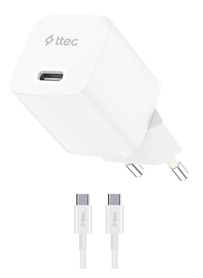 Încărcător ttec – SmartCharger GaN 30W, alb